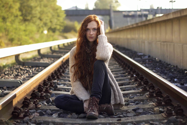 Portraitshooting auf den Gleisen